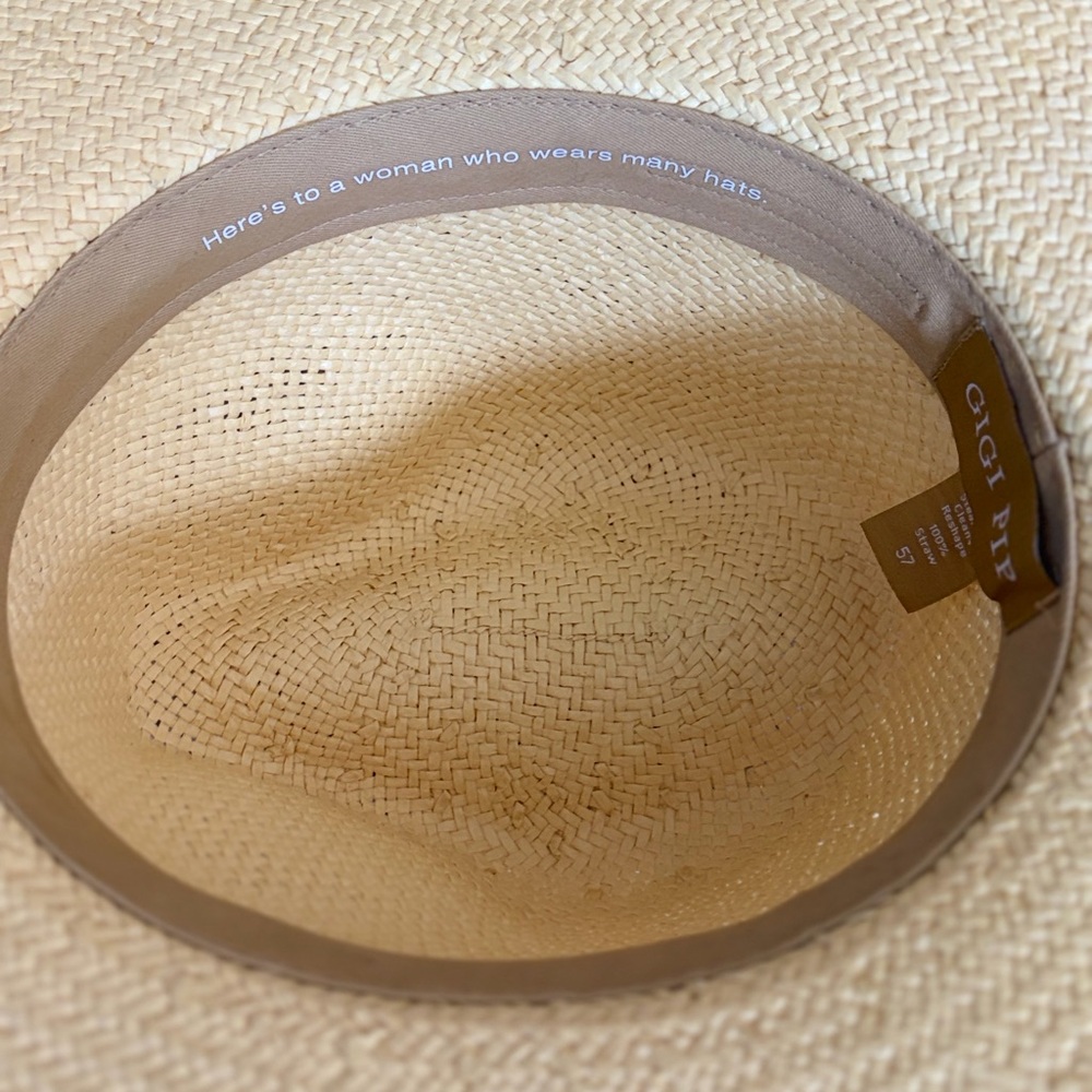 Gigi Pip Straw Natural Wide Brim Hat, Size M (57) - Picture 4 of 5